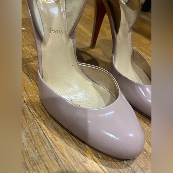 Christian Louboutin Picador 100 Patent Leather Slingback in Nude - Picture 3 of 10
